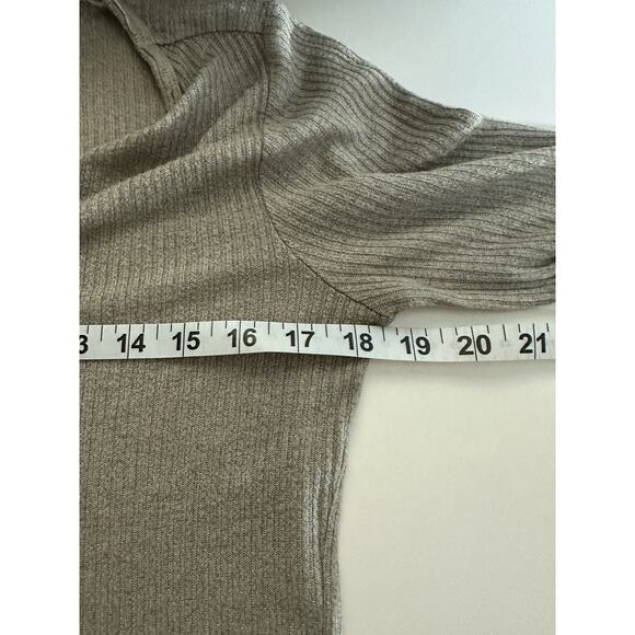 Nation LTD Ribbed Henley Long Sleeve Top Sz S Tan Neutral Minimalist Layer‎ Peru - Picture 6 of 10
